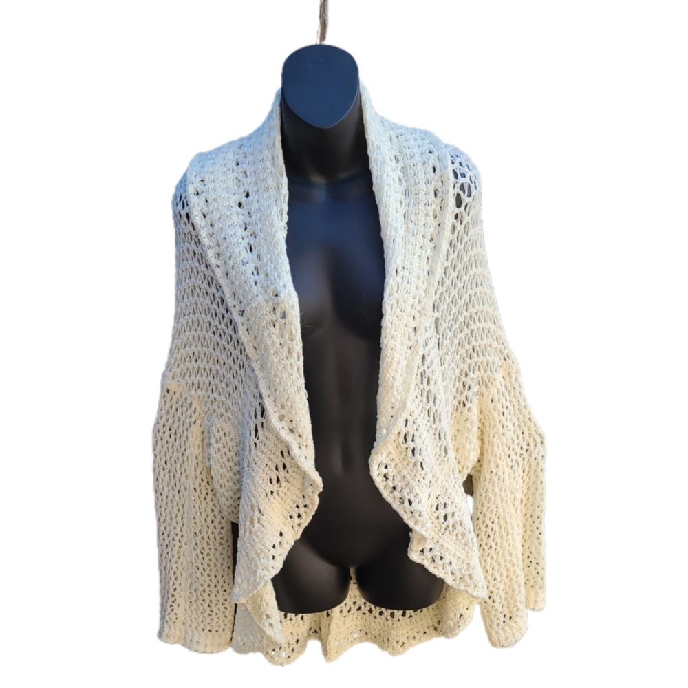 VENUE OFF WHITE CROCHET CARDIGAN NWT - Picture 2 of 5